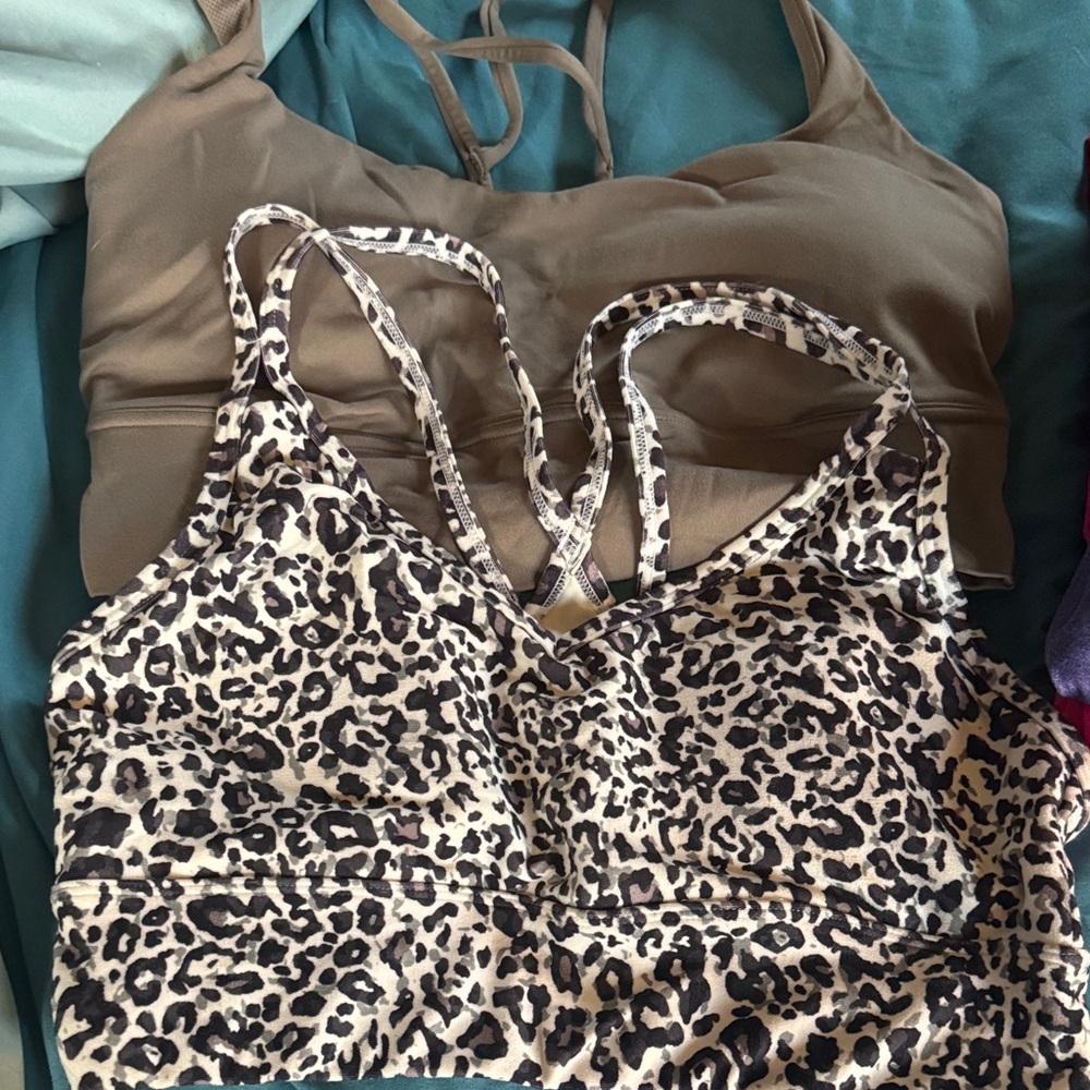 Leopard Print and Brown Sports Bras
